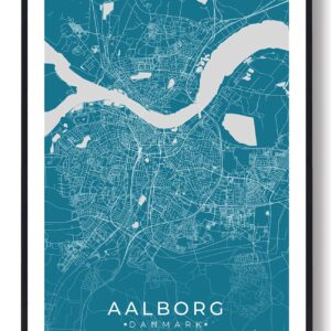 Aalborg by plakat - blå