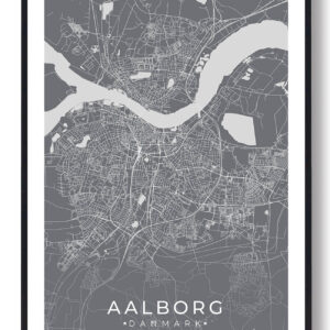 Aalborg by plakat - grå