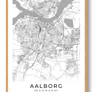Aalborg by plakat - hvid