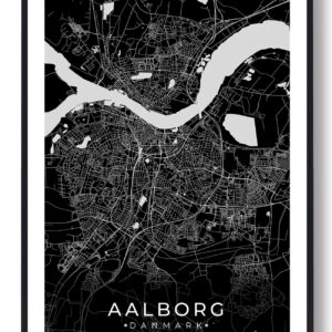Aalborg by plakat - sort