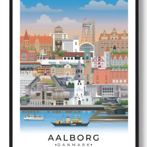 Aalborg plakat med hvid kant