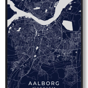 Aalborg plakat - mørkeblå