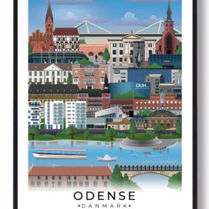Odense plakat med hvid kant