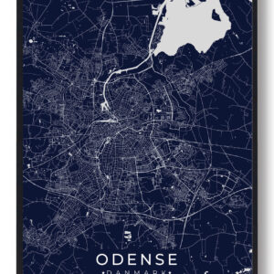 Odense plakat - mørkeblå